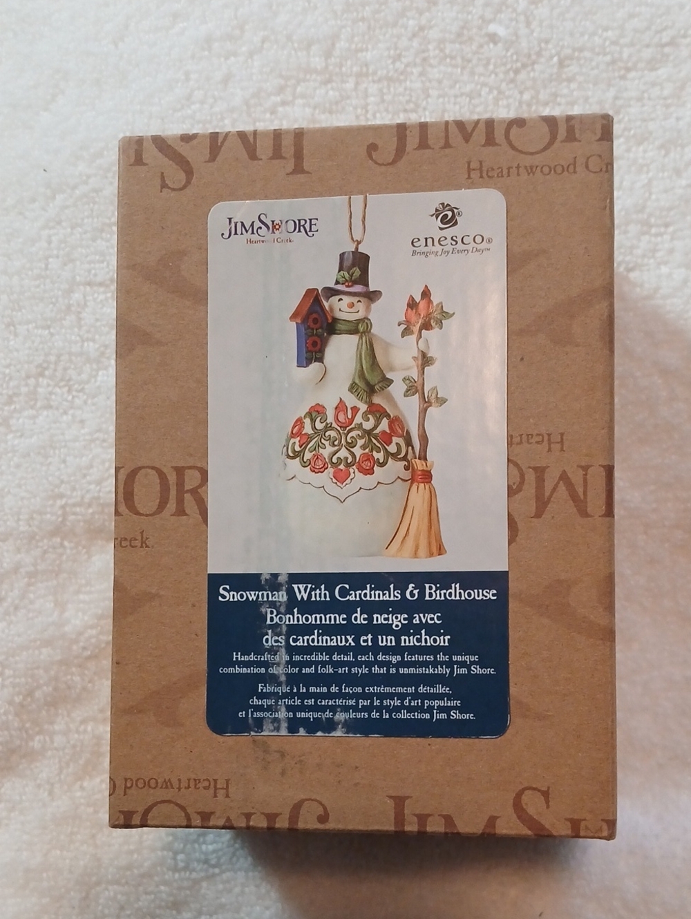 NWT Jim Shore SNOWMAN CARDINALS BIRDHOUSE Polyresin Ornament 6005313